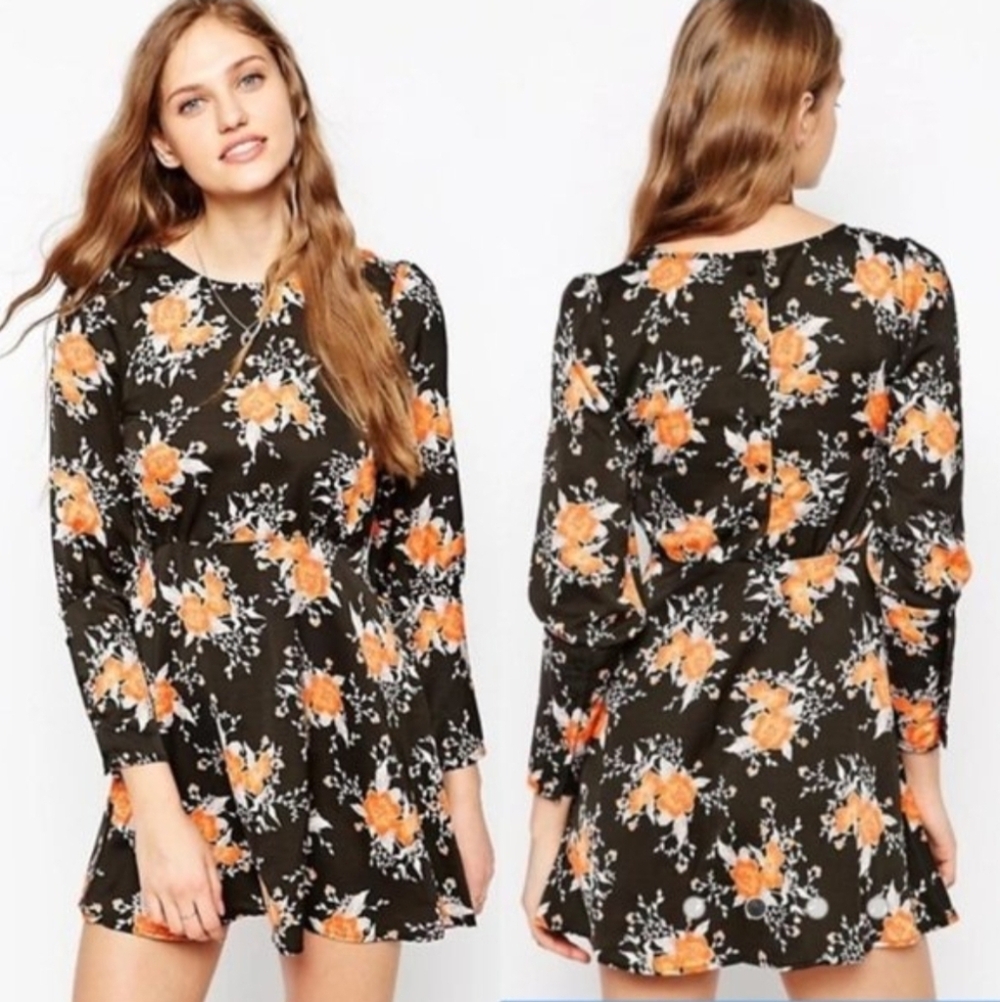Free People Floral Parker Mini Dress .Size 4
